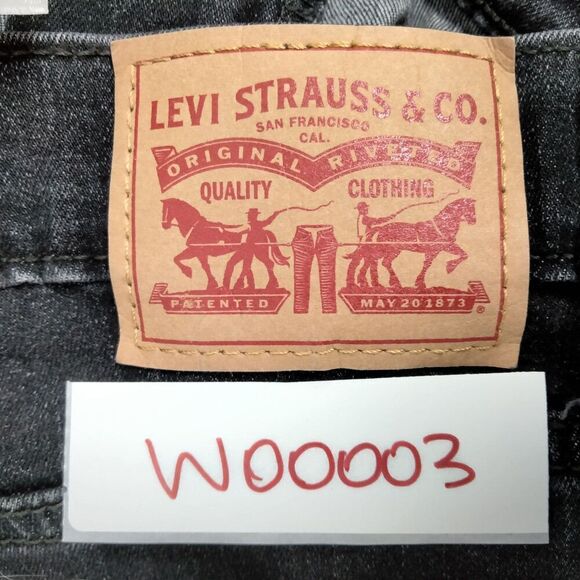 Levi Strauss High Rise Jean Shorts Womens Size 30 Black Wash Cutoff Frayed Denim - Picture 11 of 11